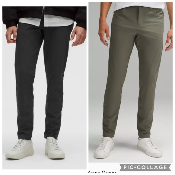 Lot of Two Lululemon ABC Slim Pants 32 Black Army Green